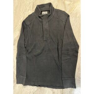 Converse One Star Men Shirt Large Black Long Sleeve Zipper Pull Over Sweater